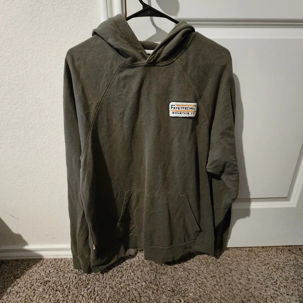 Fayettchill Mountain Co. Olive Green Hoodie Pullover Made in USA Mens L - Picture 1 of 7